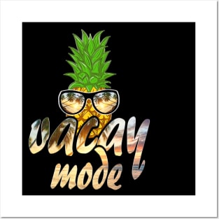 Vacay Mode Shirt Cute Pineapple Summer Beach Family Vacation Posters and Art